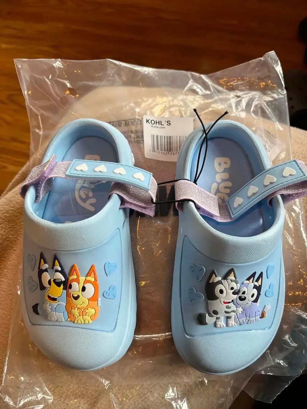 Bluey Toddler Girls Light Blue Clog Sandals Size 9